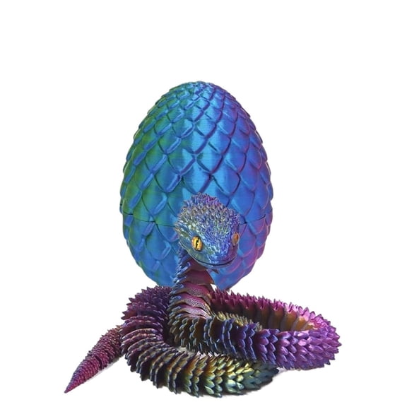 1set Dazzling Colorful Size: 45cm+ Snake Egg; Size: 30cm+ Snake Egg; 3D Printed Figurine, Articulated Animal Model.
