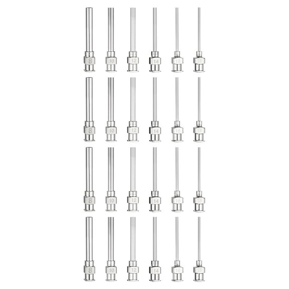 1set Dispensing Needle 8-18 Gauge 1 Inch Stainless Steel Blunt Tip Luer Connector for Refilling Glue Oil Thick Liquids Ink Lab Use, Silver
