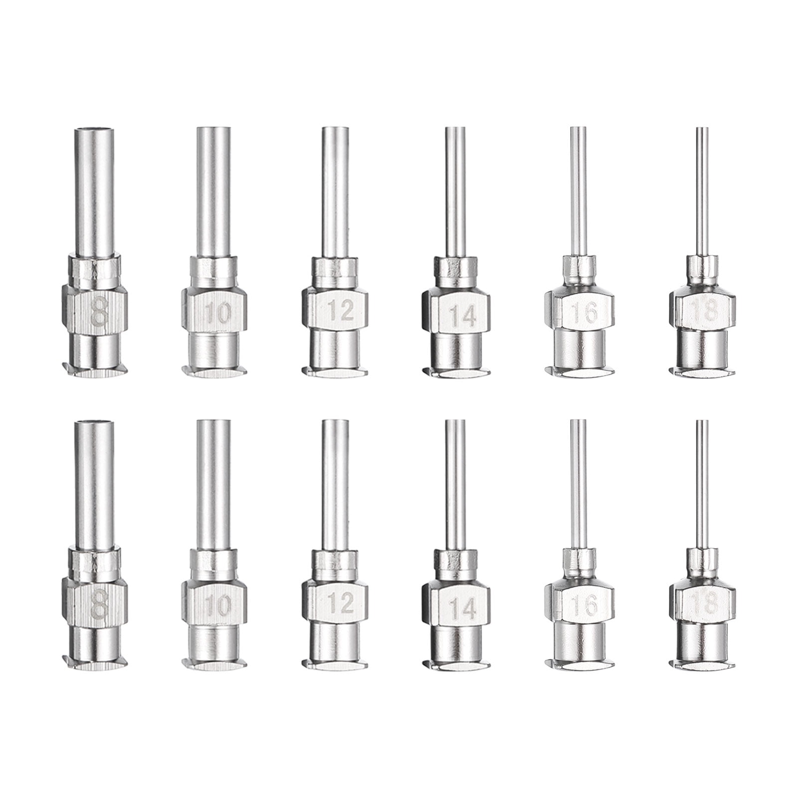 View of 1set Dispensing Needles 8-18 Gauge 0.5 Inch Stainless Steel Blunt Tip ...