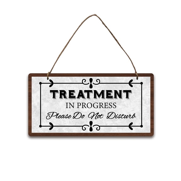 1set Do Not Disturb Wooden Hanging Sign Rectangle Treatment in Progress Wood Wall Art tion Door Sign with Jute Twine for Office Home Restroom Conference Salon 11.8?5.9" craft product toy