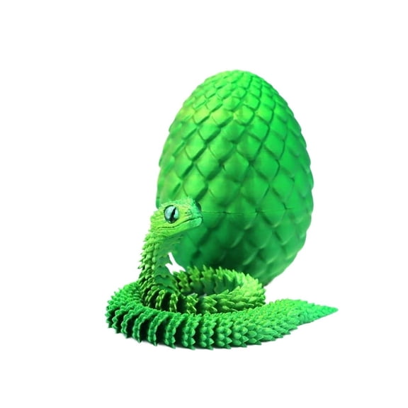 1set Dreamy Green Size: 30cm+ Snake Egg 3D Printed Figurine, Articulated Animal Model