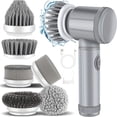 thumbnail image 1 of 1set, Electric Rotary Scrubber, Electric Cleaning Brush 9 In 1 Handheld Kitchen Cleaning Cordless Rotary Scrubber, 6 Replaceable Brush Heads High Speed Cleaning Brush, 1 of 13