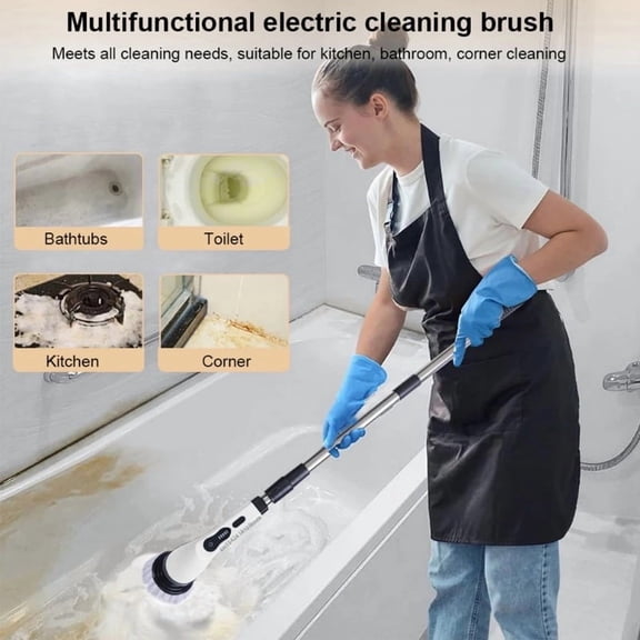 1set Electric Spin Scrubber Cleaning Brush Scrubber for Home Adjustable Speeds Electric Spin Scrubber Cleaning Supplies Bathroom Cleaner Spin Mop Cleaning Brush Scrubber for CAR