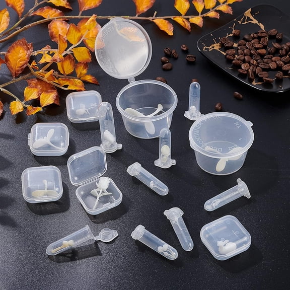 1set Epoxy Resin Material Filling Mixed Shapes for Jewelry Crafts Making with Transparent Disposable Resin box White 19.5x9.5x15.5mm 2pcs