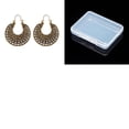 thumbnail image 1 of 1set Ethnic Alloy Hoop Earrings Flat Round Antique Bronze 45x35mm, 1 of 1