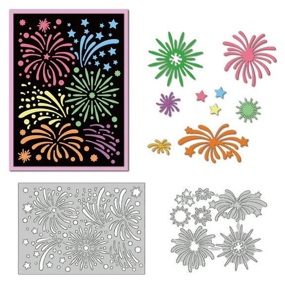 1set Fireworks Elements Cutting Dies Card Making Die Stencil Carbon Steel Die Cuts Card Scrapbooking Embossing Template Metal Dies