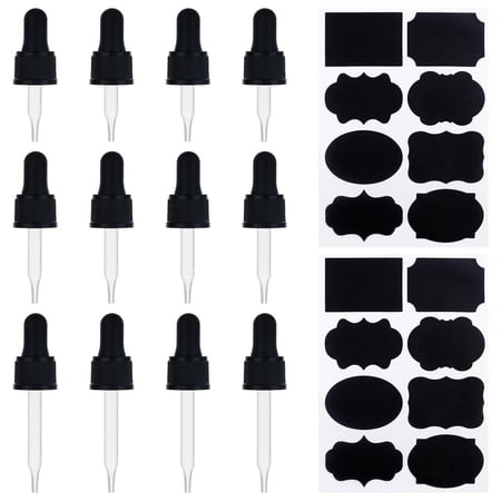 1set Glass Teardrop Set Transfer Graduated Pipettes Black