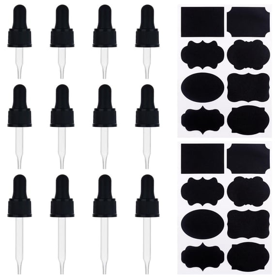 1set Glass Teardrop Set Transfer Graduated Pipettes Black