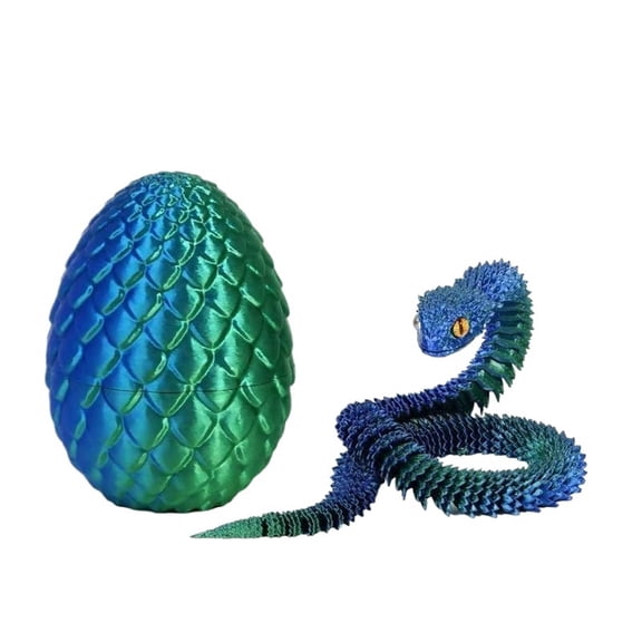 1set Green Size: 30cm+ Snake Egg 3D Printed Figurine, Articulated Animal Model