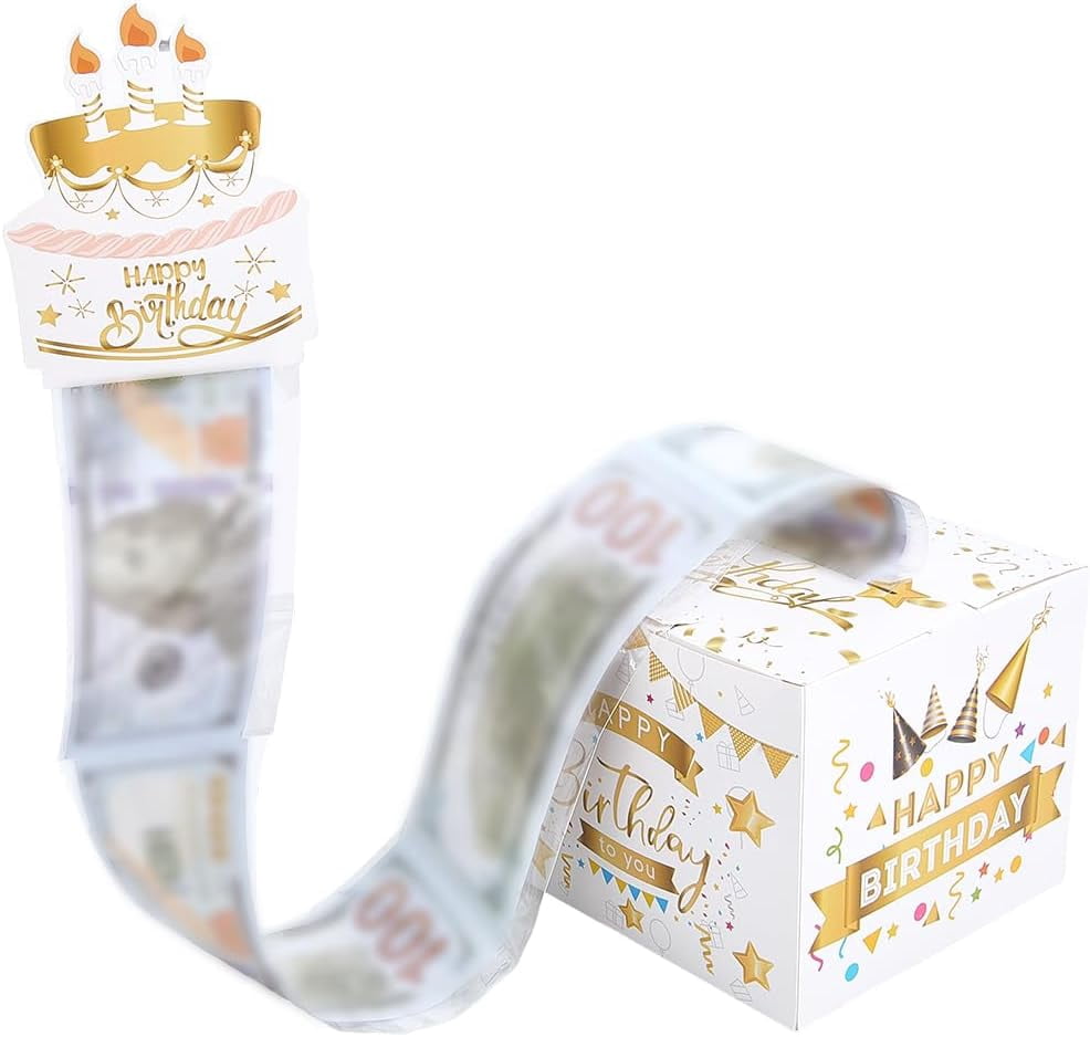 1set Happy Birthday Day Money box for Cash Gift Pull Paper Cash Gift ...