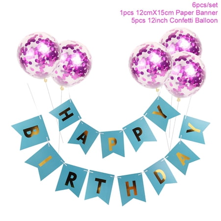 BROTOU Blue Birthday Party Decorations Kit - Banner, Balloons, Pom Poms & Hanging Swirls Decor - View #7