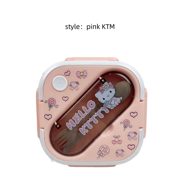 1set Hello Kittys Kuromi Cinnamoroll Lunch Box Set - Leakproof, Rectangular, Durable Plastic Lunch Box Container with Dividers