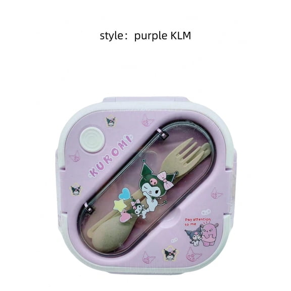 1set Hello Kittys Kuromi Cinnamoroll Lunch Box Set - Leakproof, Rectangular, Durable Plastic Lunch Box Container with Dividers