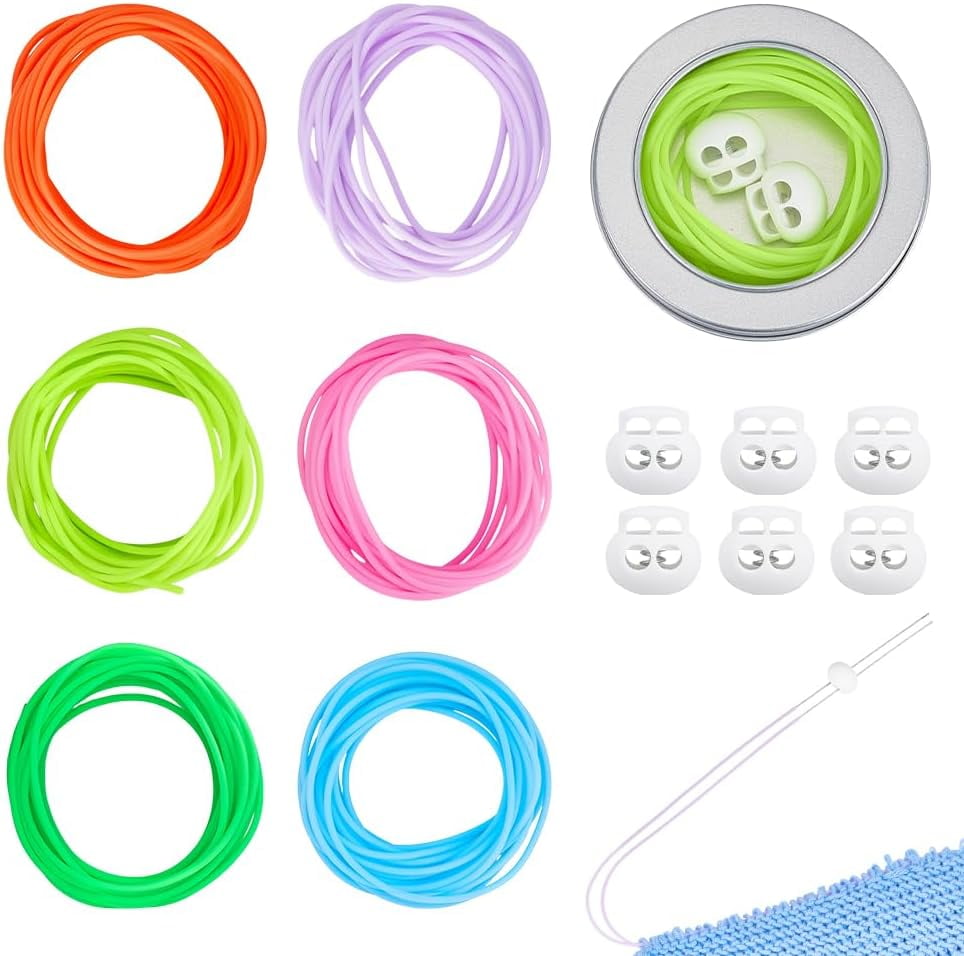 1set Hollow Pipe PVC Tubular Rubber Cord with Plastic POM Cord Locks ...