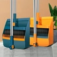 thumbnail image 1 of 1set, Household Broom And Dustpan Set, Long Handle Floor Cleaning Broom Dustpan Set, Rotatable Broom And Dustpan With Comb Tooth, To Remove Dust And Garbage, For Home, Kitchen, Room, Office, 1 of 4