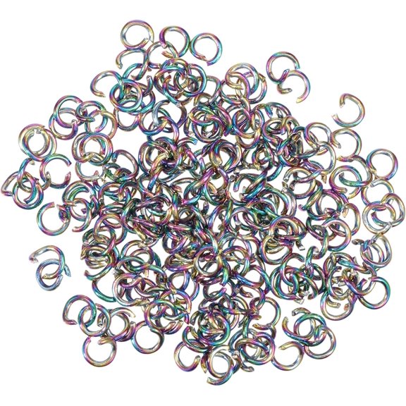 1set Ion Plating(IP) 304 Stainless Steel Open Jump Rings Rainbow color 22 Gauge 3.5x0.6mm Inner Diameter: 2.3mm 200pcs/set