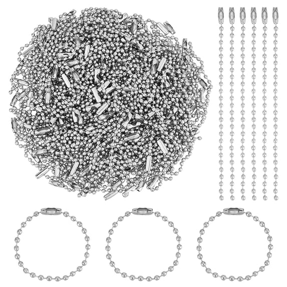 1set Iron Ball Chains Tag Chains Platinum 100x2.5mm 200 strands/set