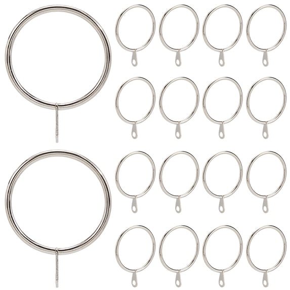 1set Iron Drape Sliding Eyelet Rings Drapery Curtain Rings Hanging Rings Platinum 58x44x3mm Hole 5mm Inner Diameter 38mm 28pc/set