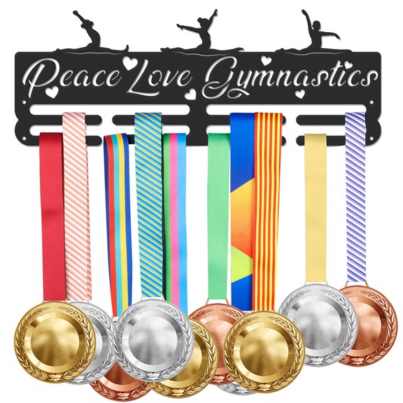 1set Iron Medal Hanger Holder Display Wall Rack 2-Line with Screws Gymnastics Sports 150x400mm
