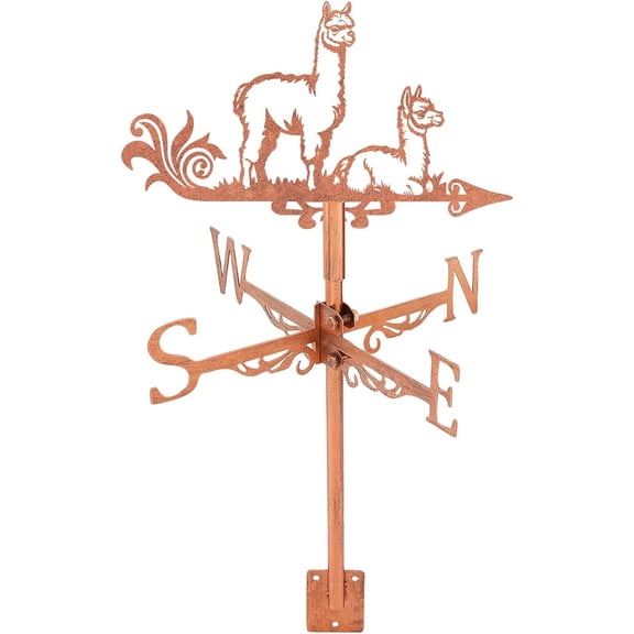 1set Iron Wind Direction Indicator Weathervane for Outdoor Garden Wind Measuring Tool Alpaca 265x358mm for DIY