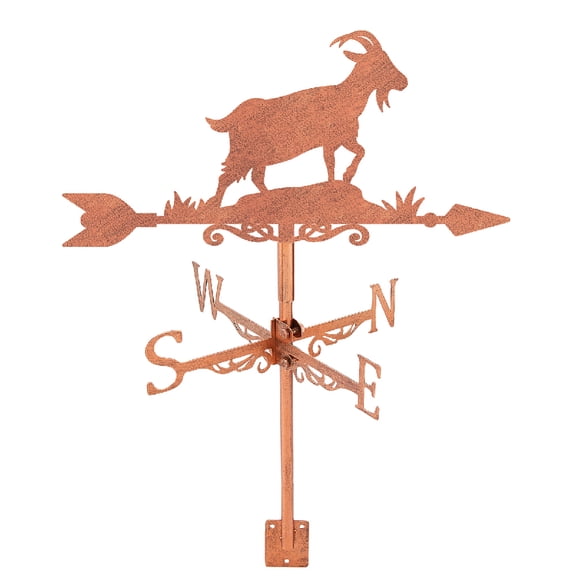1set Iron Wind Direction Indicator Weathervane for Outdoor Garden Wind Measuring Tool Goat 254x358mm