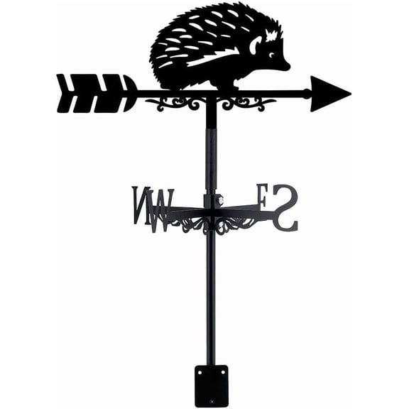 1set Iron Wind Direction Indicator Weathervane for Outdoor Garden Wind Measuring Tool Hedgehog 215x358mm