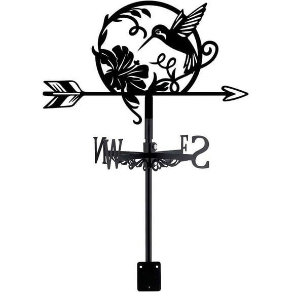 1set Iron Wind Direction Indicator Weathervane for Outdoor Garden Wind Measuring Tool Hummingbird 265x358mm