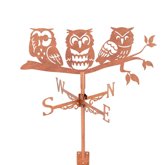 1set Iron Wind Direction Indicator Weathervane for Outdoor Garden Wind Measuring Tool Owl 250x358mm