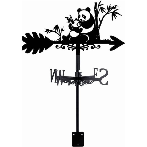 1set Iron Wind Direction Indicator Weathervane for Outdoor Garden Wind Measuring Tool Panda 250x358mm DIY