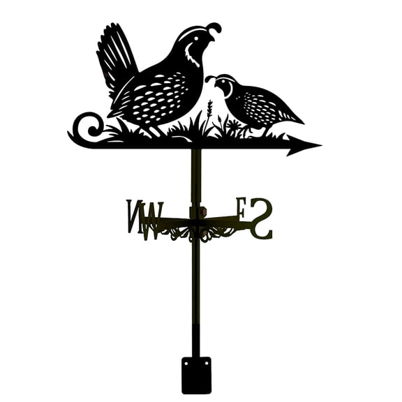 1set Iron Wind Direction Indicator Weathervane for Outdoor Garden Wind Measuring Tool Quail 265x343mm Iron