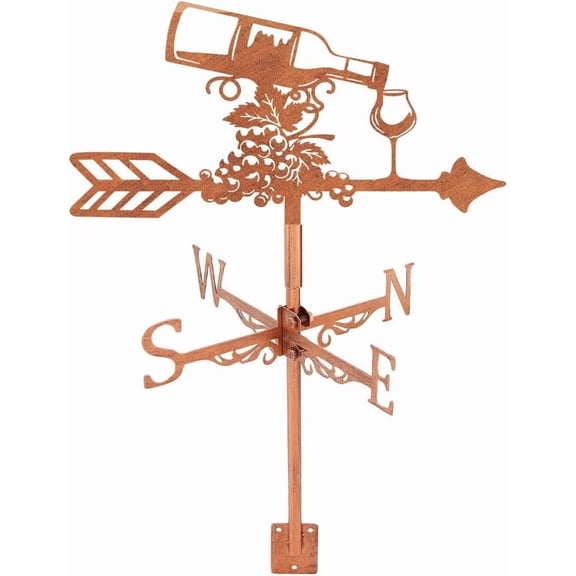 1set Iron Wind Direction Indicator Weathervane for Outdoor Garden Wind Measuring Tool Wine 247x354mm