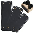 thumbnail image 1 of 1set Leather Purse Bottom for Crochet 3 Sizes bag Bottoms Black Rectangle Knitting Crochet Bags Bottom Shaper Cushion Base with Holes for Crochet bag Shoulder Bags Purse Making, 1 of 7
