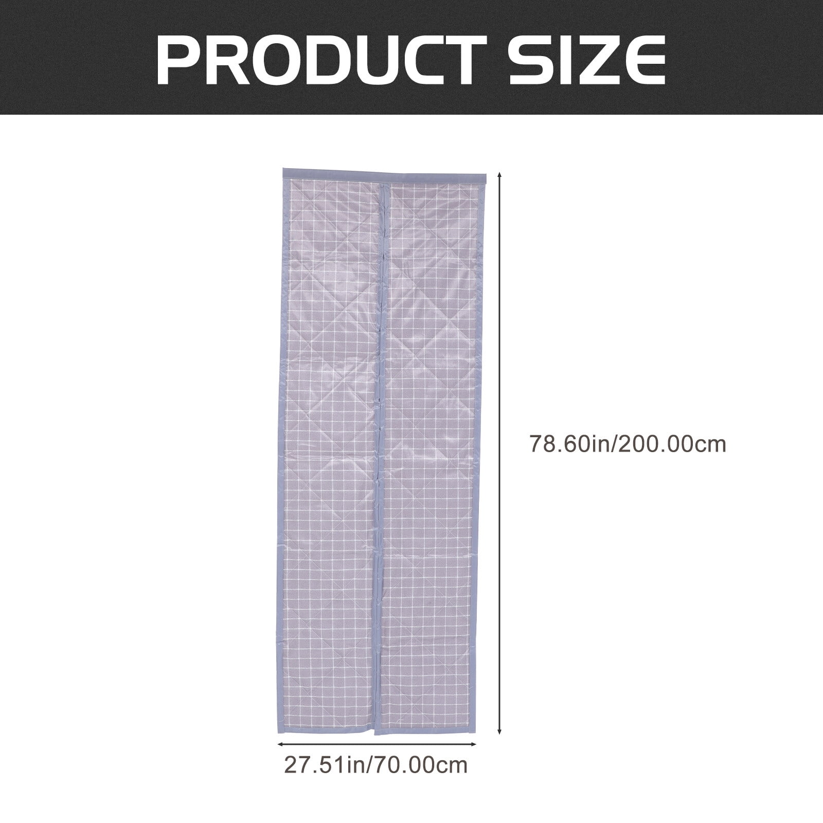 1Set Magnetic Thermal Insulated Door Curtain Storm Wind Insulation Curtain, Size: 200X70X1CM, Gray