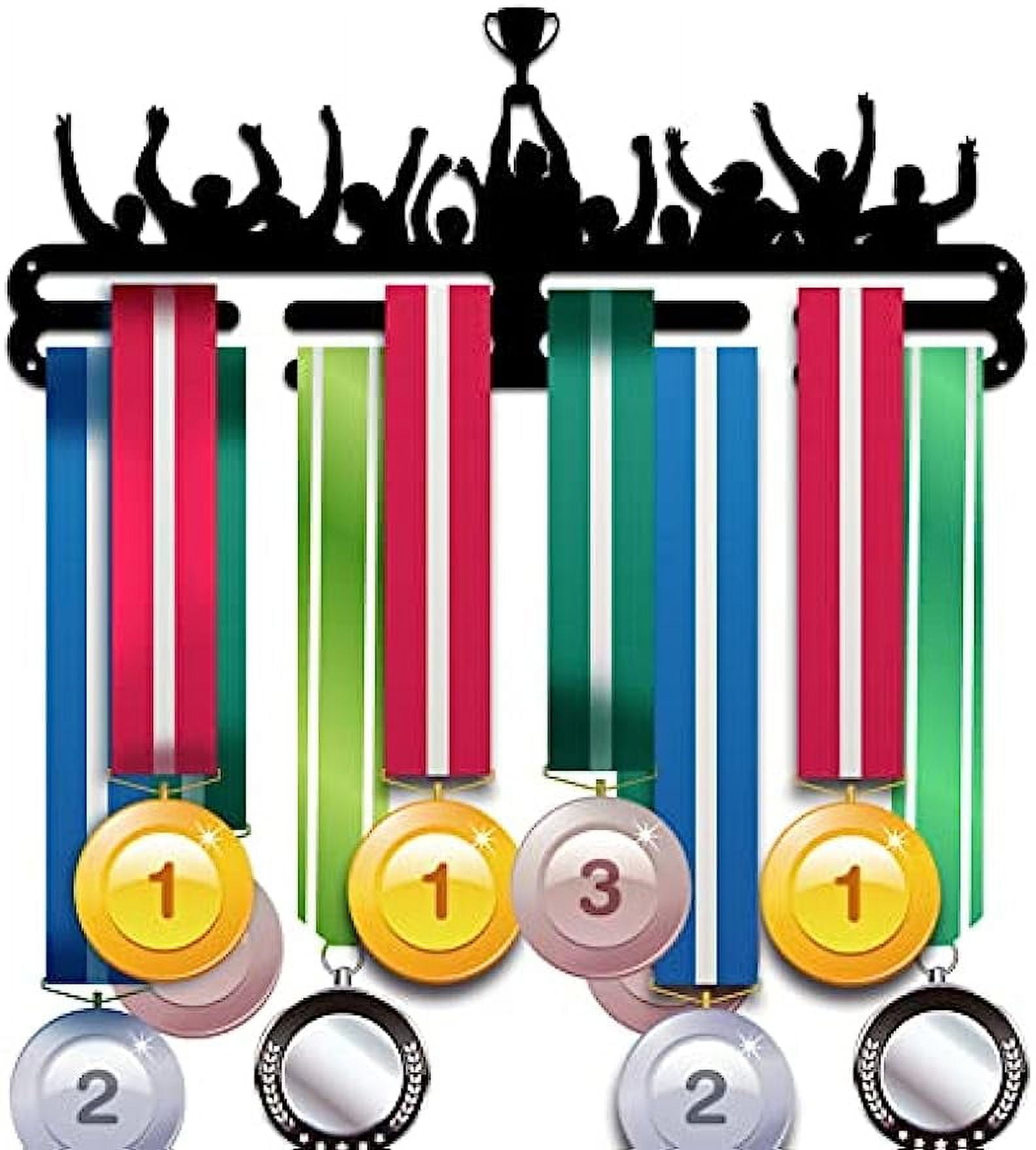 1set Medal Hanger Display Celebration Medal Holder Award Ribbon Hanger 3 Lines Medal Hanger