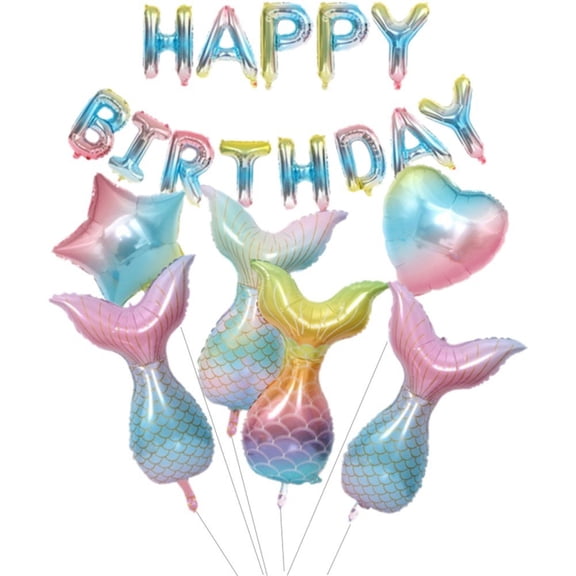 1set Mermaid Ocean Marine Life Theme Party Balloons Birthday Party Decorations Baby Shower Decor Helium Toy