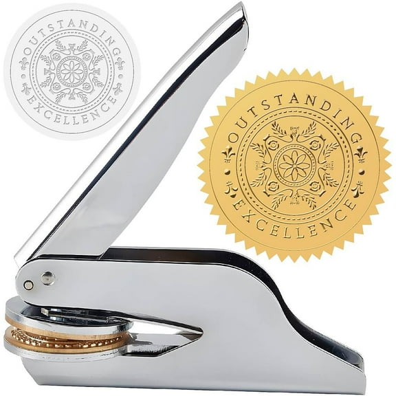 1set Non-Custom Embosser Hand-Held Embossing Stamp Seal Embosser for Books Envelopes Napkins Word 42mm