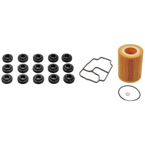 1set Oil Filter Kit & Housing Gasket for E39 E46 E60 X3 X5 Z3 Z4 525I 530I & 15X Engine Valve Cover Bolt Seals