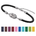 thumbnail image 1 of 1set PU Leather Link Bracelets Essential Oil Diffuser Bracelets for Women Men with Sponge Finding Real 14K Gold Plated 7-5/8 inch(19.3cm), 1 of 5