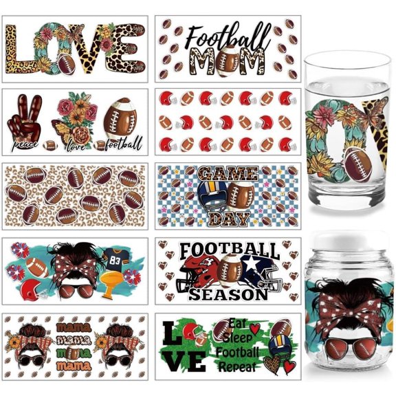 1set PVC Heat Transfer Paper for UV Sublimation Cup Rugby 110x240mm 10 style 1pc/style 10pcs/set