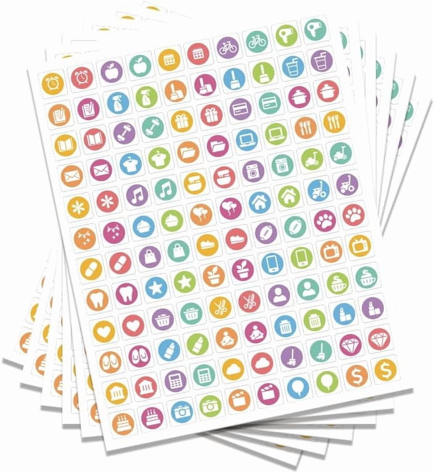1set PVC Self-Adhesive Stickers Writable Label Stickers Rectangle Round ...