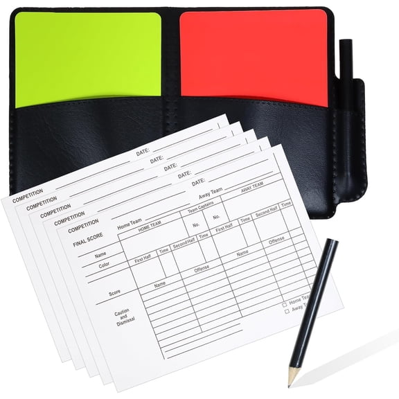 1set PVC Soccer Card Set Record Paper Red Yellow Card Official Kit | Warning Ejection for Umpire Judge Coach Scorebook Football Basketball Sport Game Competition Champion Match Stadium