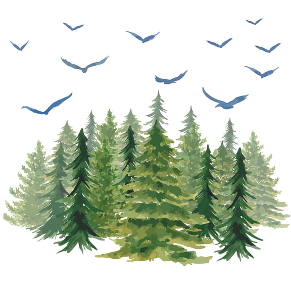 1set PVC Wall Stickers Wall Decoration Tree 290x980mm 2 sheets/set