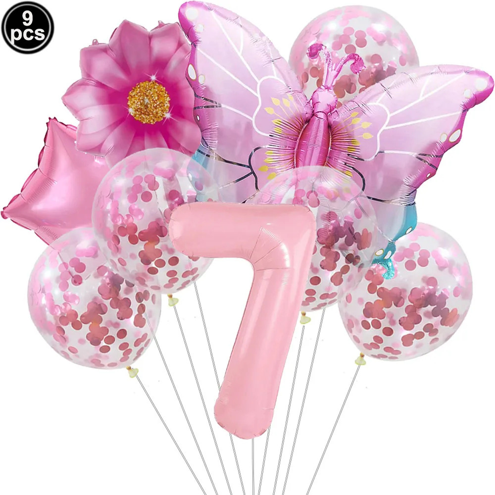 16 Inch Standing Gradient Rainbow Number Balloons - Foil Number 0-9 For Birthdays, Baby Showers