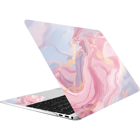 1set Pink Marble Laptop Skin Sticker Decal Netbook Skin Sticker Notebook Art Decal 12" 13" 13.3" 14" 15" 15.4" 15.6 Inch Laptop Protector Cover Waterproof Scratchproof Removable Easy to Apply