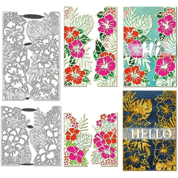 1set Plant Flower Die Cuts for Card Making Floral Carbon Steel Template Metal Embossing Cutting Dies for Paper Card Making DIY Scrapbooking Album Craft Home Decor