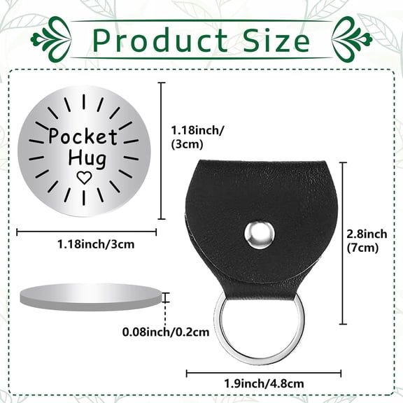 1set Pocket Hug Token Long Distance Relationship Keepsake Stainless Steel Double Sided Inspirational Gift with PU Leather Keychain for Friends Daughter Graduation Son 1.18 Inch-You're Awesome