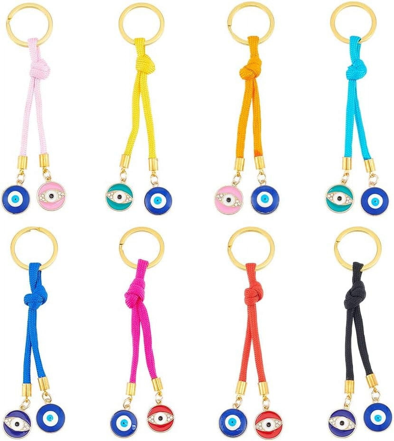 1set Polyester Cords Alloy Enamel Keychain with Iron Findings Mixed ...
