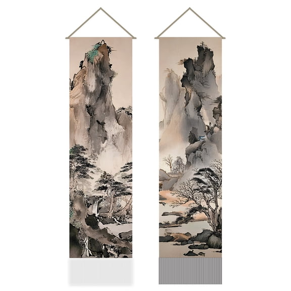 1set Polyester Wall Hanging Tapestry for Bedroom Living Room Decoration Rectangle Mountain 1160x330mm 2pcs/set for making