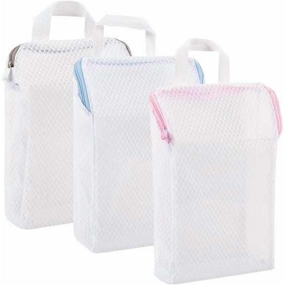 1set Polyester Zipper Bags with Handle Rectangle Laundry bag Mixed color 20~34.5x20x8cm