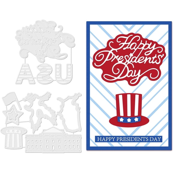 1set Presidents Day Cutting Dies USA Eagle Carbon Steel Die Cuts for DIY Crafting Embossing Stencil Template for Card Making Scrapbooking Decoration